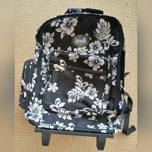 Black White Tropical Floral Its A Carry On 2 Wheel,Retract Handle & a Backpack